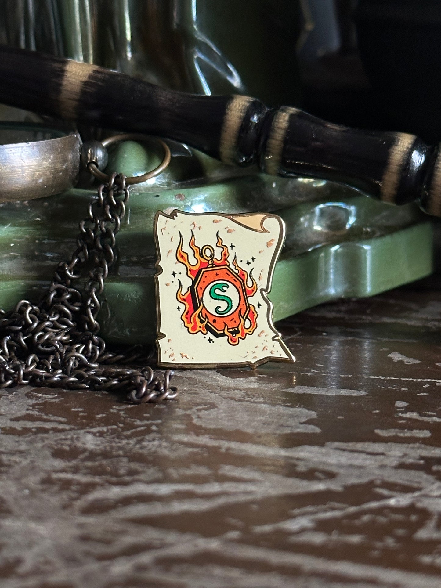 Salazar's Locket Tattoo Flash Pin