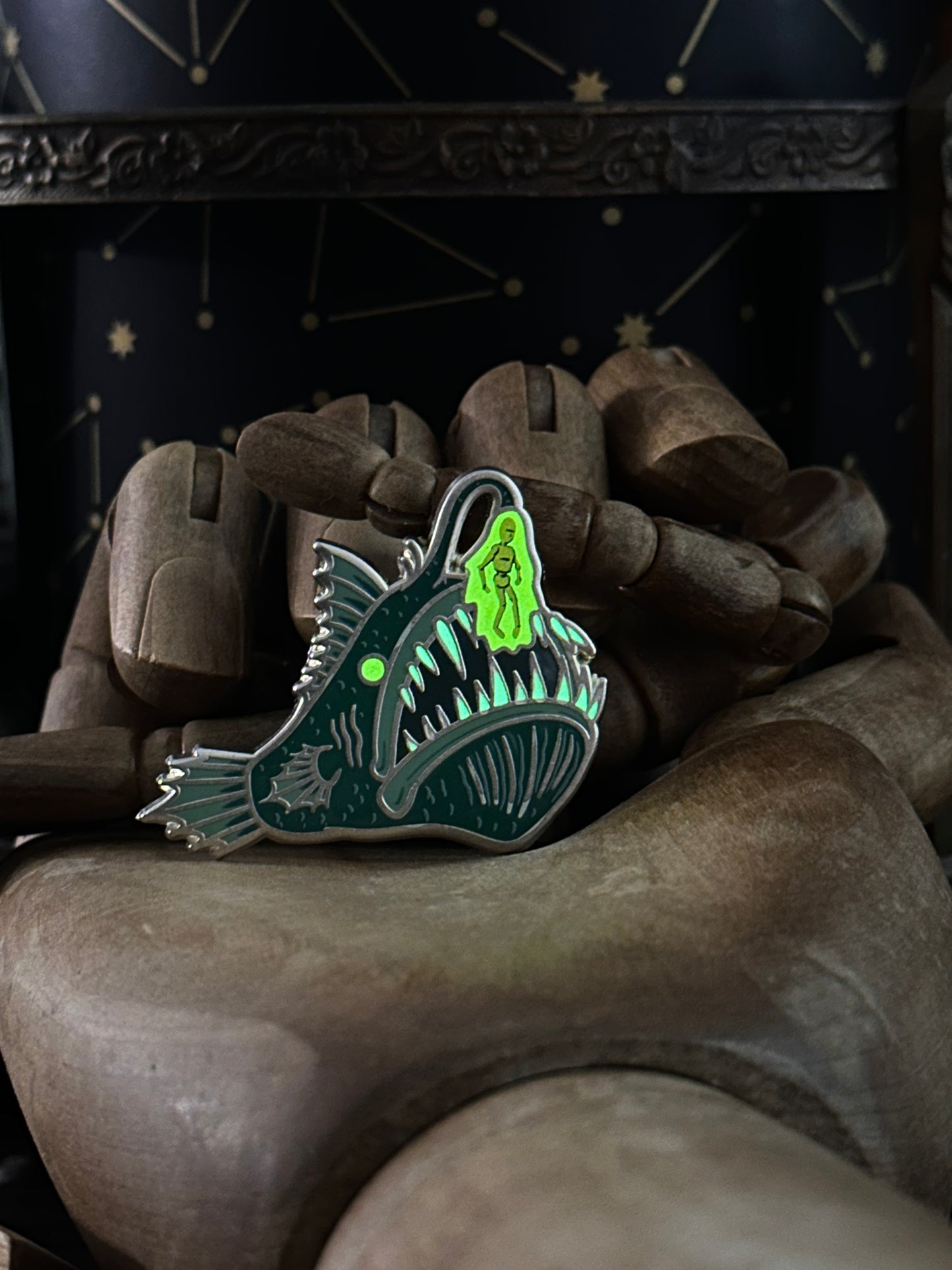 Pearl Anglerfish Pin