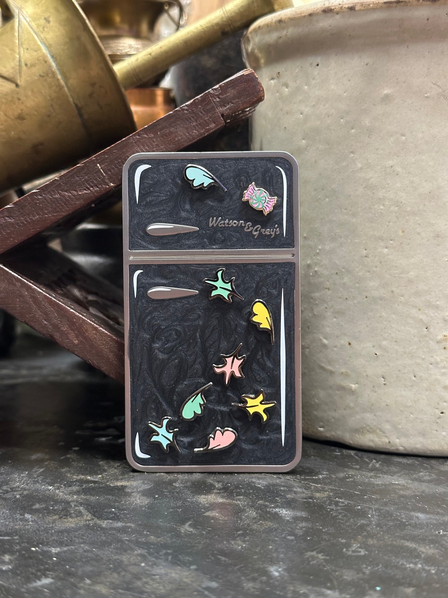 Black Magnetic Retro Fridge Pin - Standard