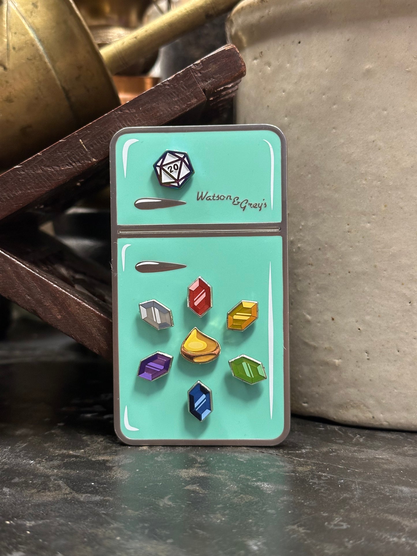Mint Magnetic Retro Fridge Pin - Flawed
