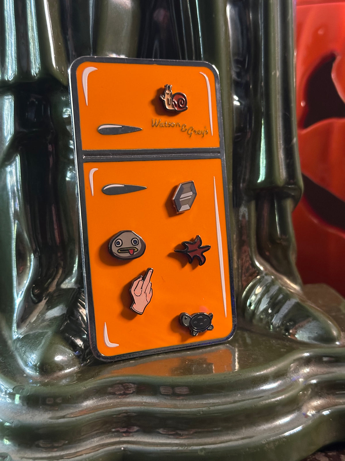 Orange Magnetic Retro Fridge Pin