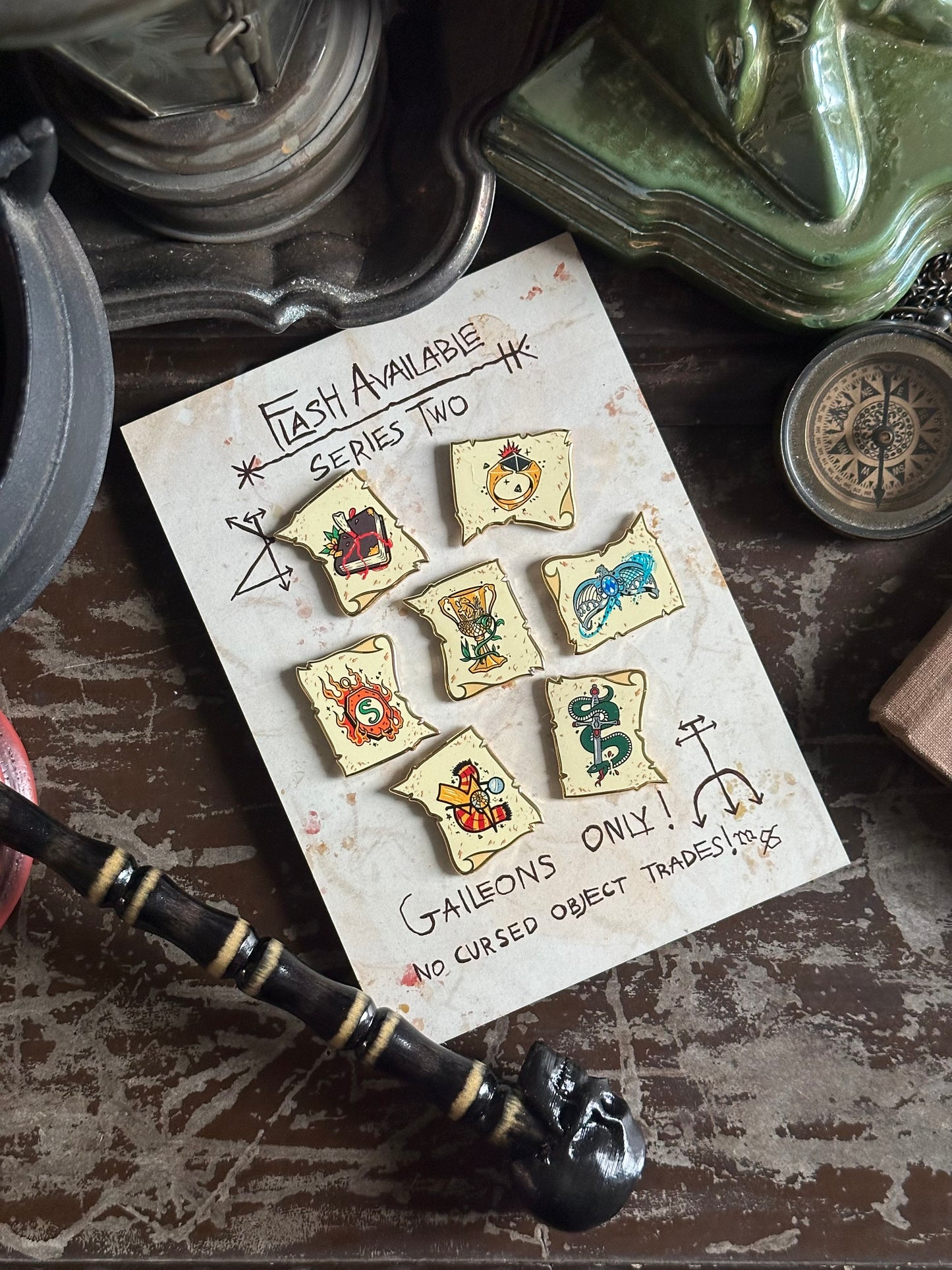 Series Two Horcrux Tattoo Flash Pins Full Sets