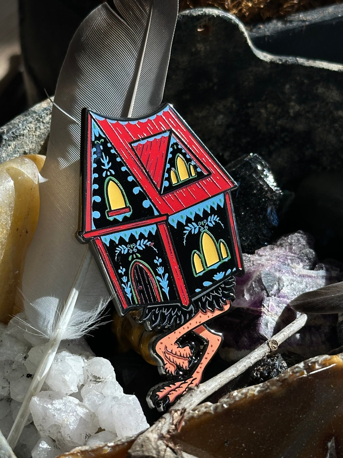 Baba Yaga's Hut Pin - Black