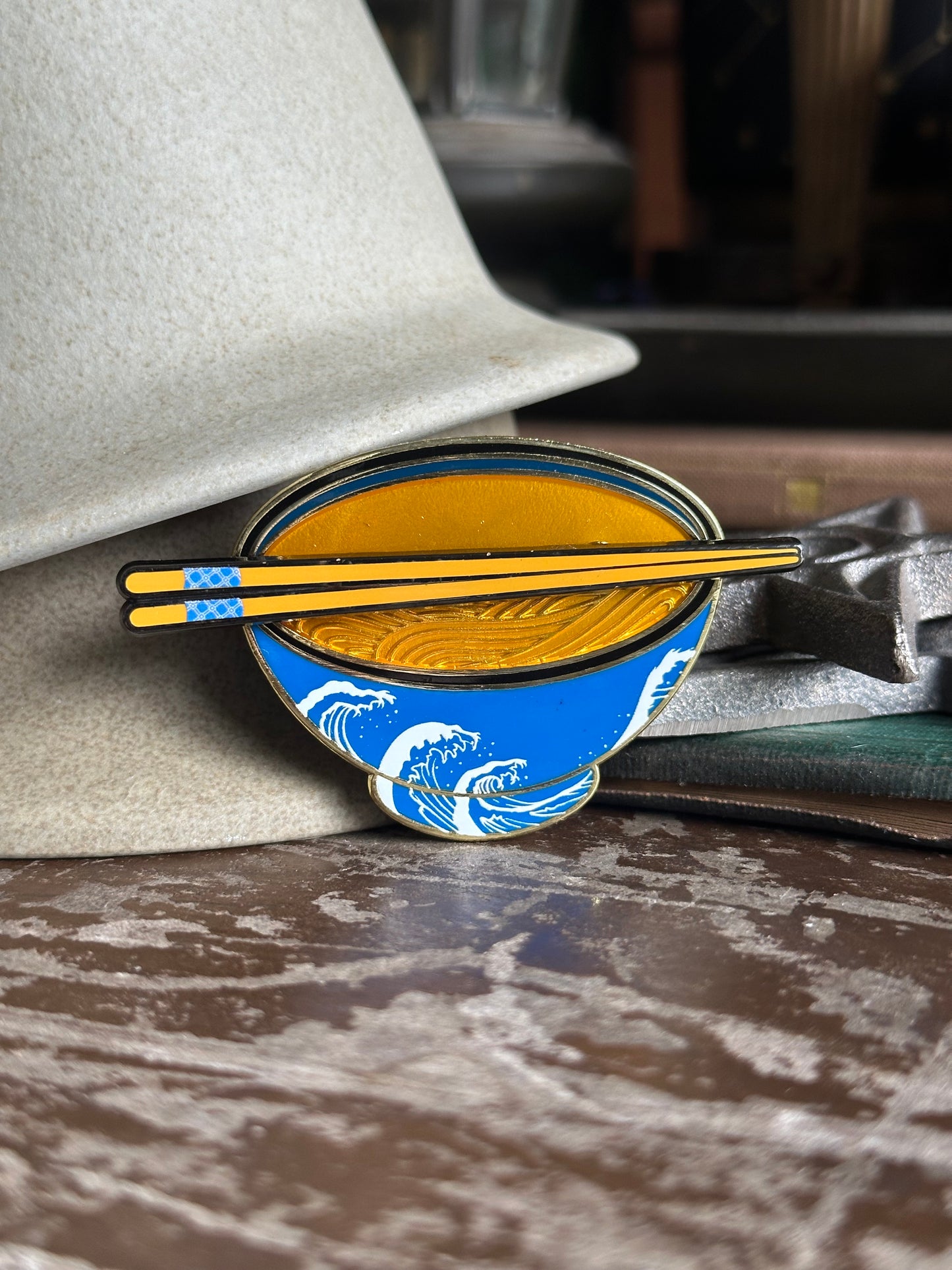 Light Brown and Blue Chopsticks Magnet