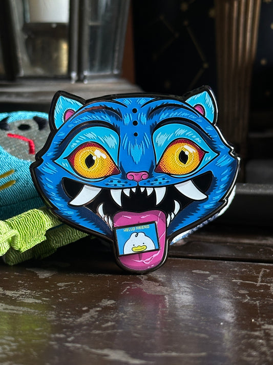 Derpy Tiger Pin with Hello Friend Magnet