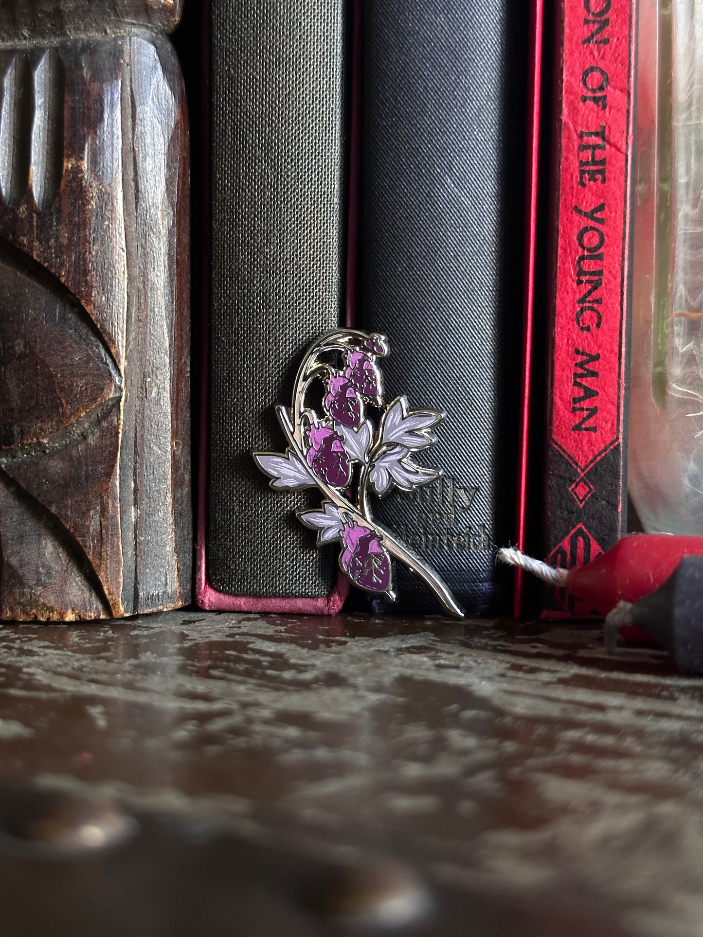Purple Bleeding Heart Pin