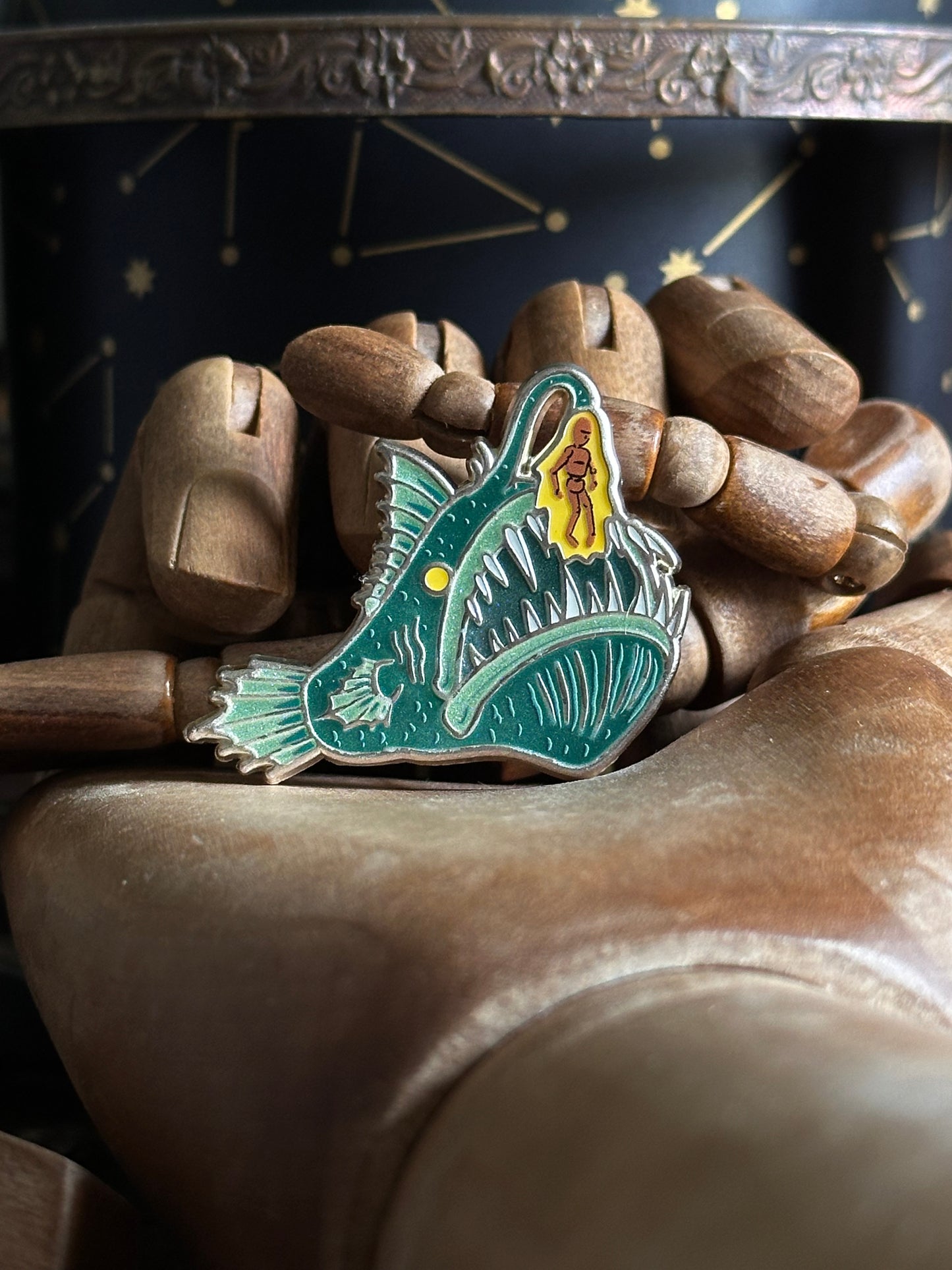 Pearl Anglerfish Pin