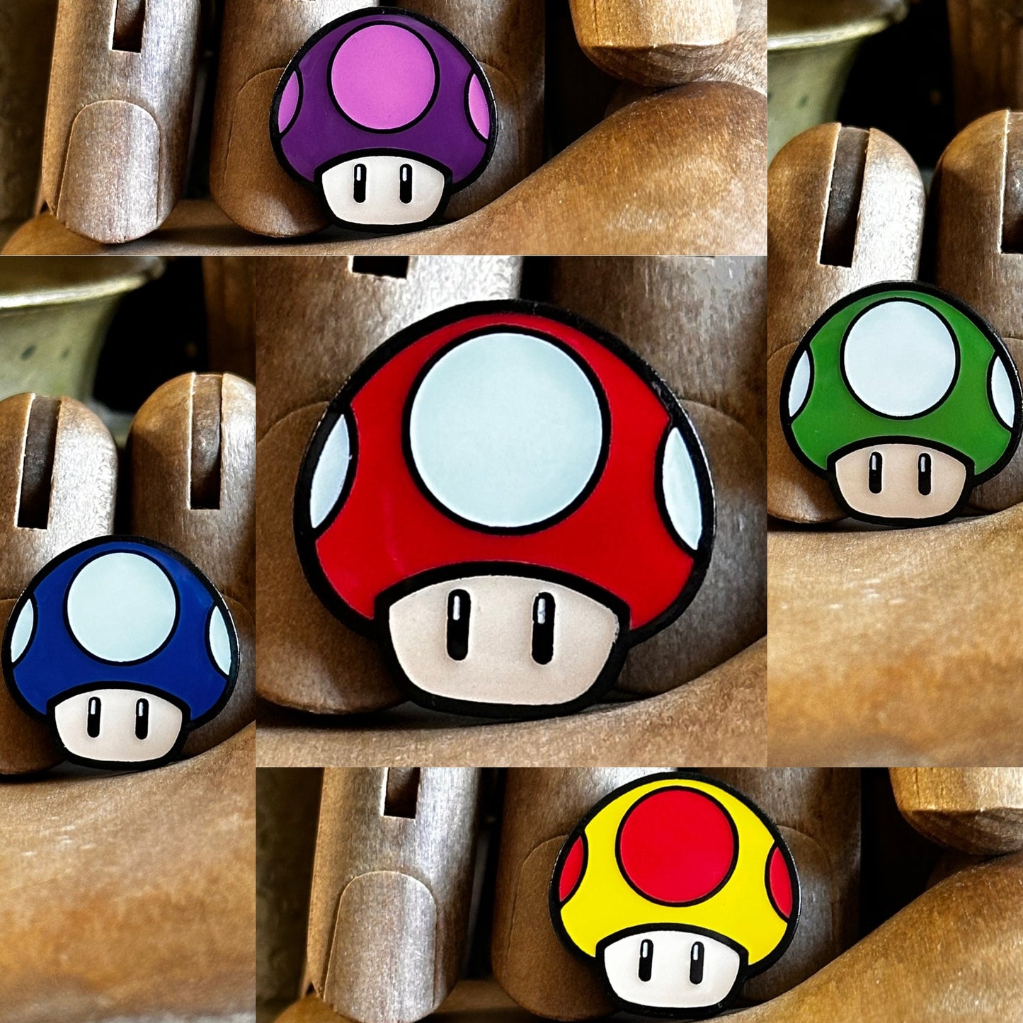 Power Up Mushroom Pins