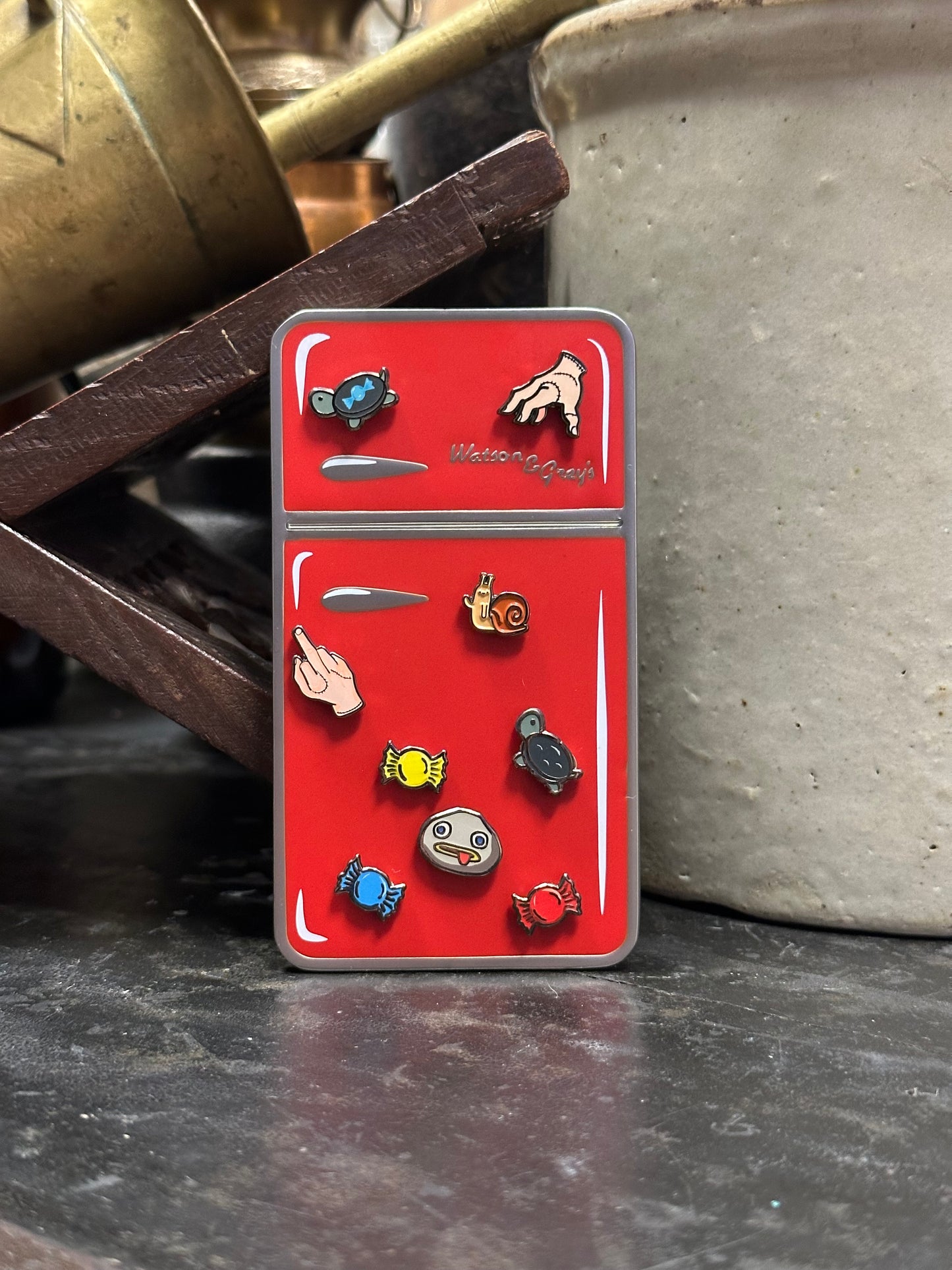 Red Magnetic Retro Fridge Pin - Standard