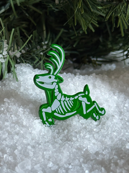 Green Reindeer Pin