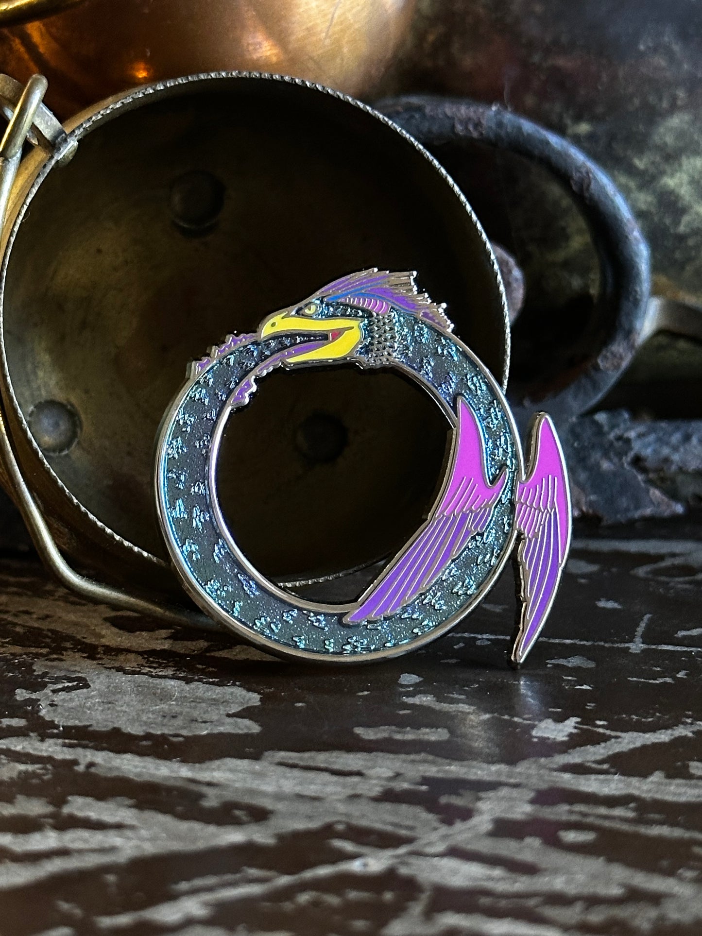 Blue Occamy Ouroboros Pin