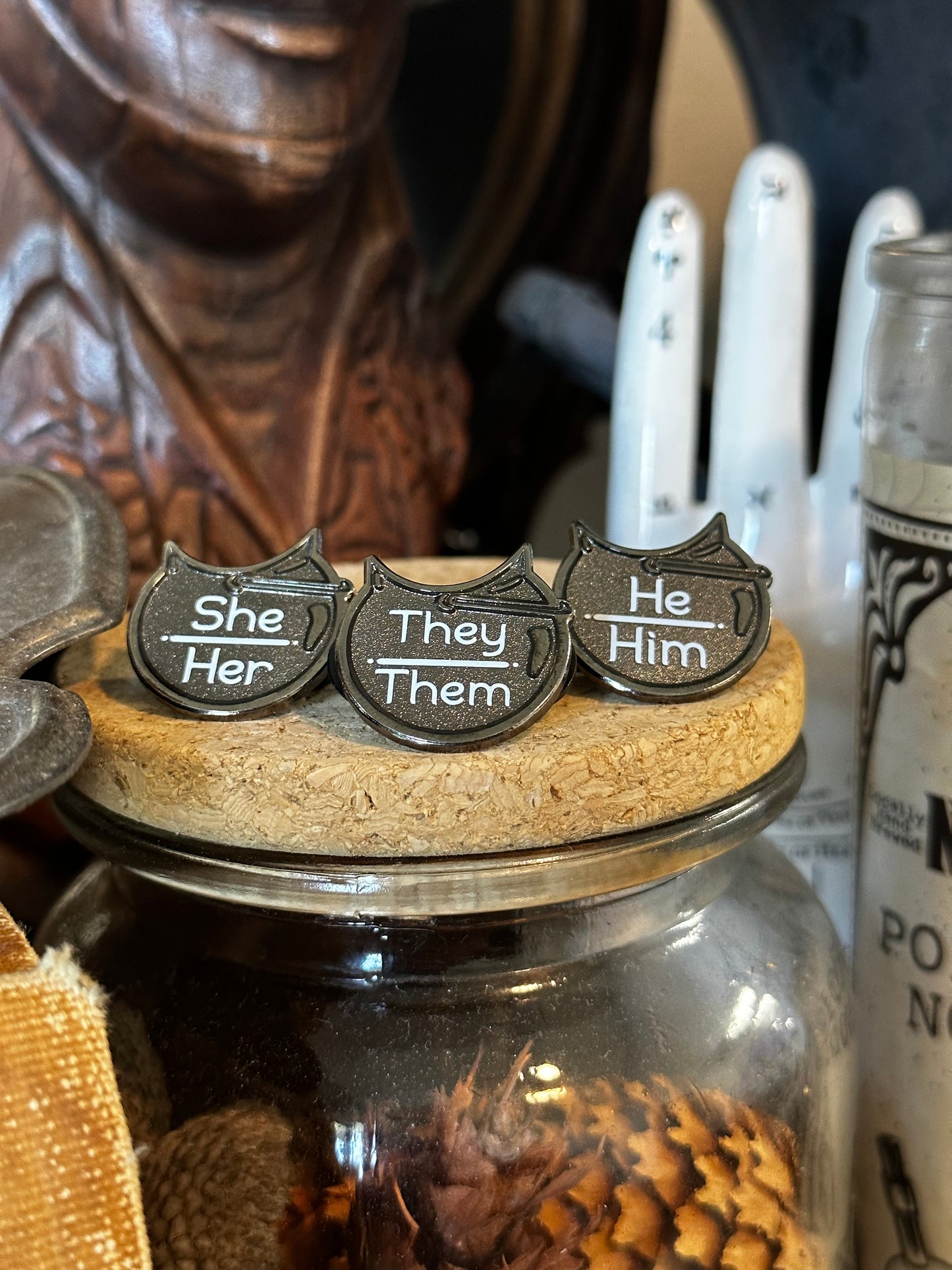 Pronoun Cauldron Pins