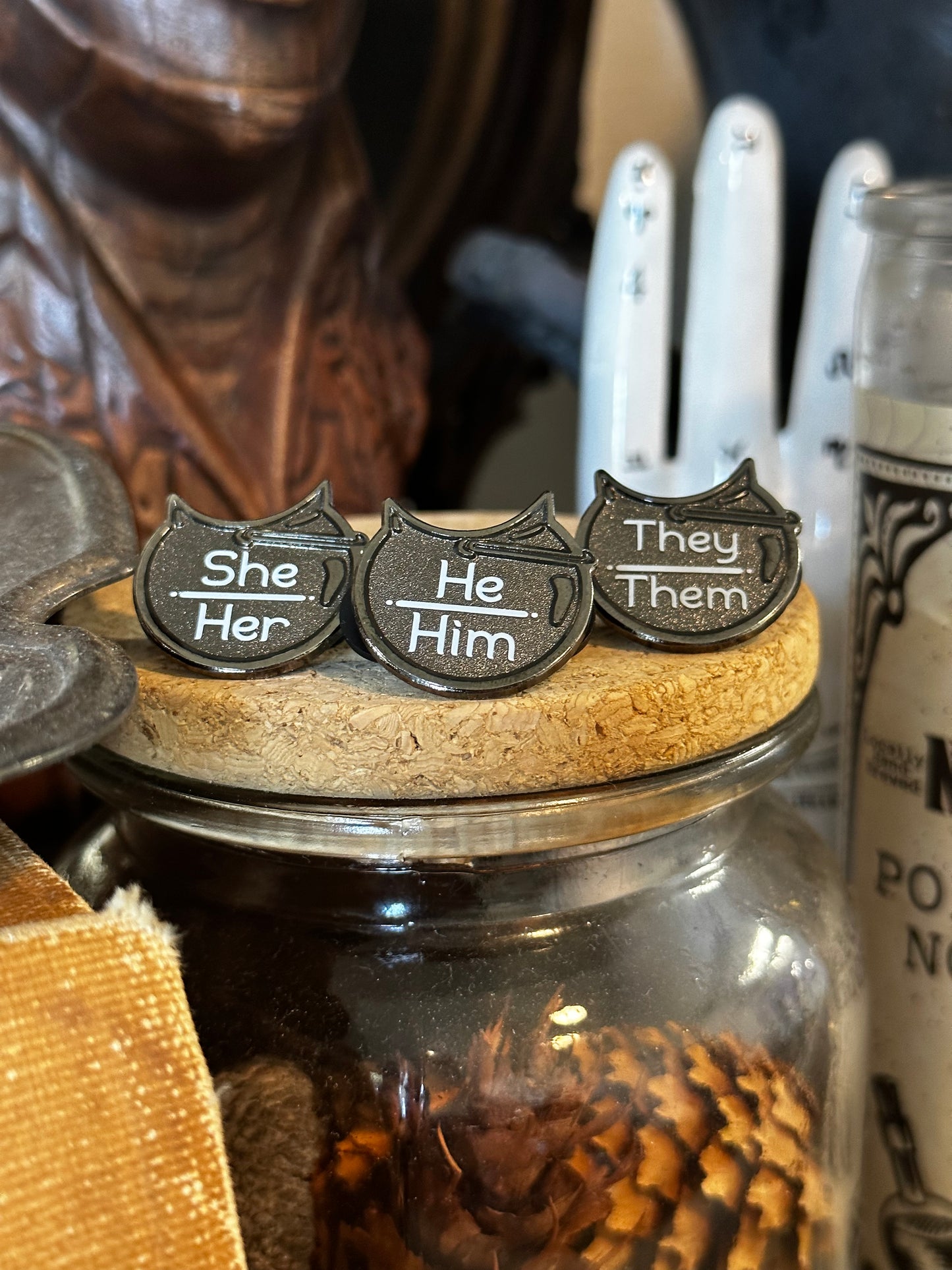 Pronoun Cauldron Pins